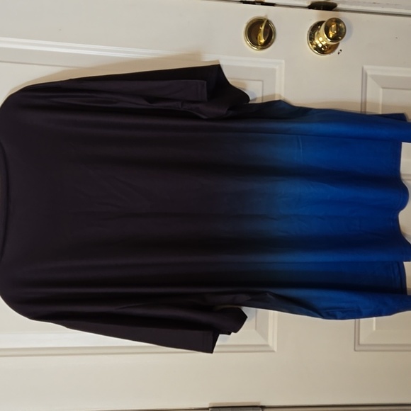 Ombre, Short Sleeve Tee, Black, Blue, 5XL, Machine Wash, 100% Polyester, Soft - Picture 10 of 10